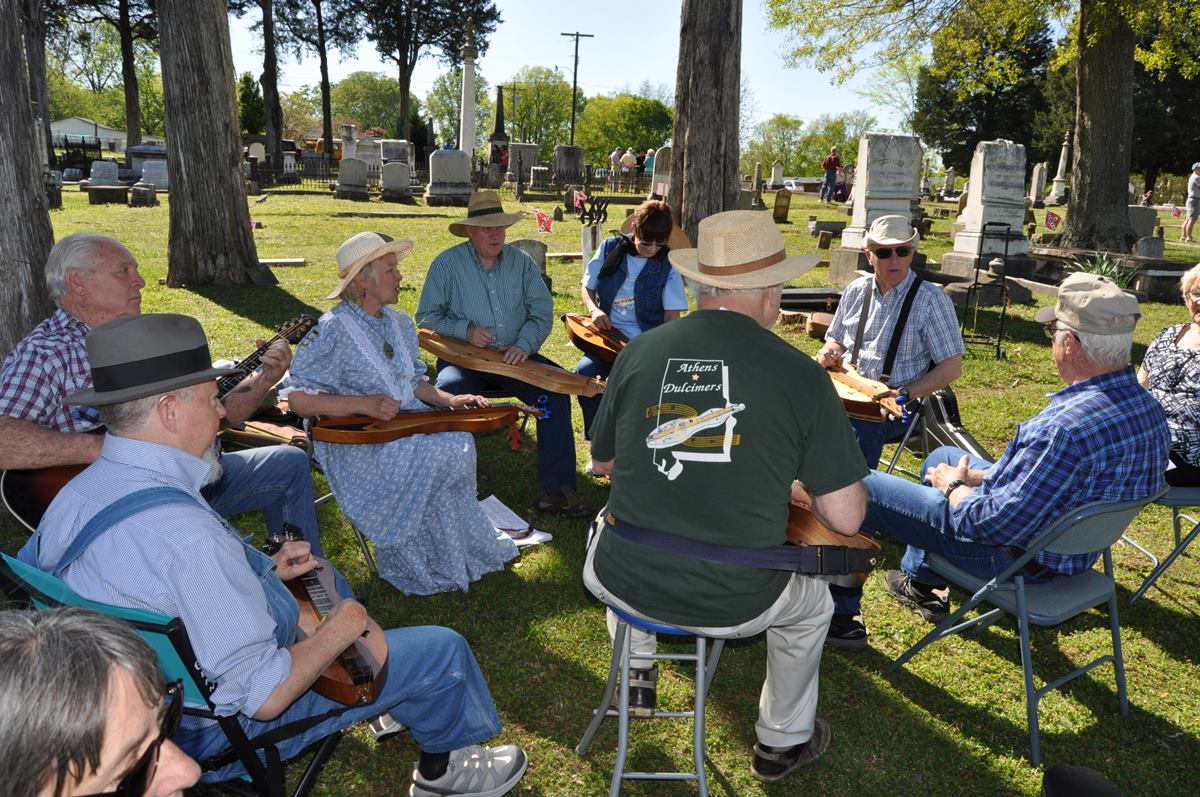 Dulcimer playing at the annual Cemetery Stroll in Athens, Al