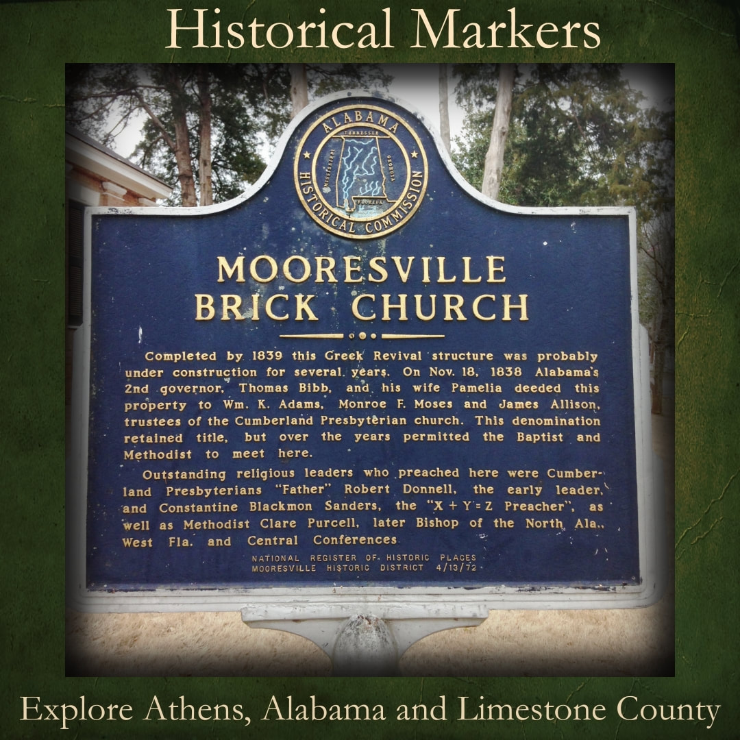 Mooresville Alabama brick church marker