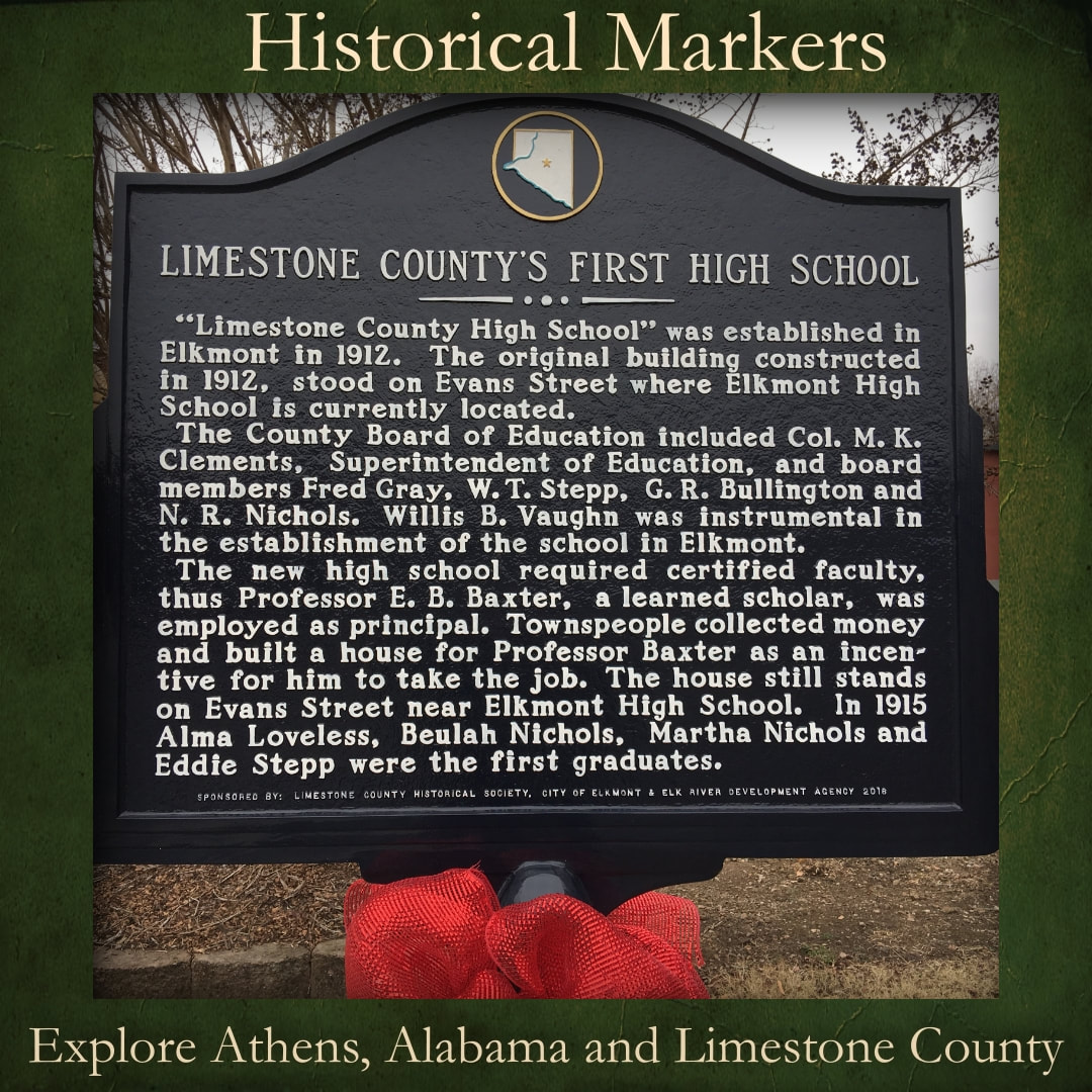 Limestone County Alabama firs high school marker
